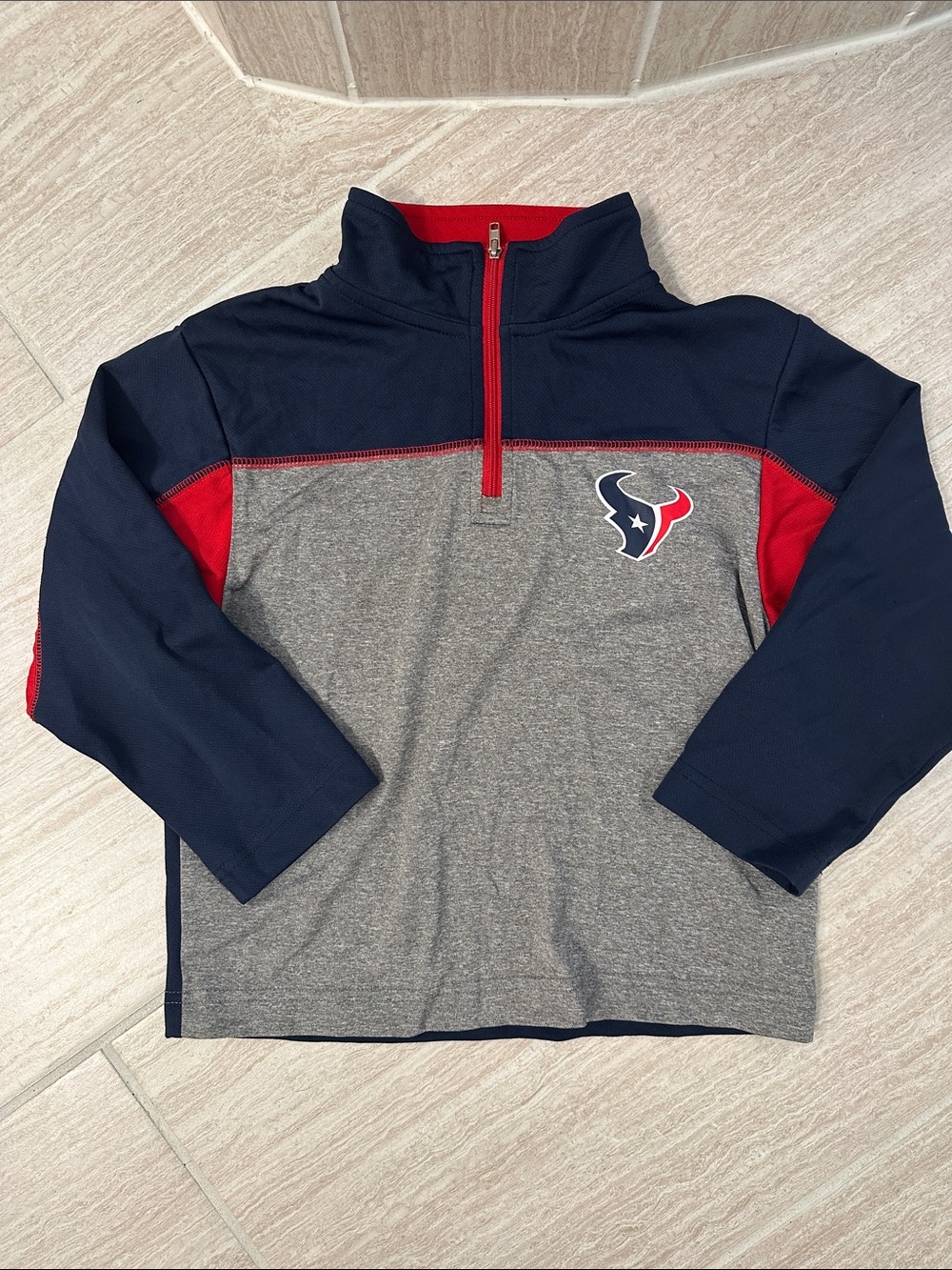 Kids NFL Team Apparel Houston Texans Quarter-Zip Pullover size Youth 4/5